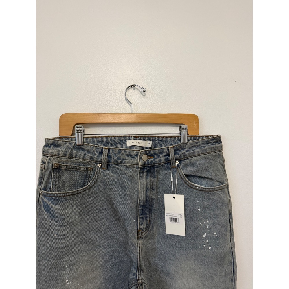 Mnml Men's Painted Straight Denim – Light Blue – Size 34 – NWT - Picture 3 of 6